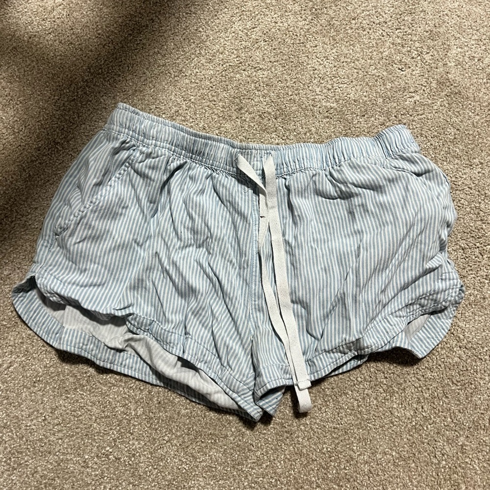 SO Women's Light Blue Striped shorts